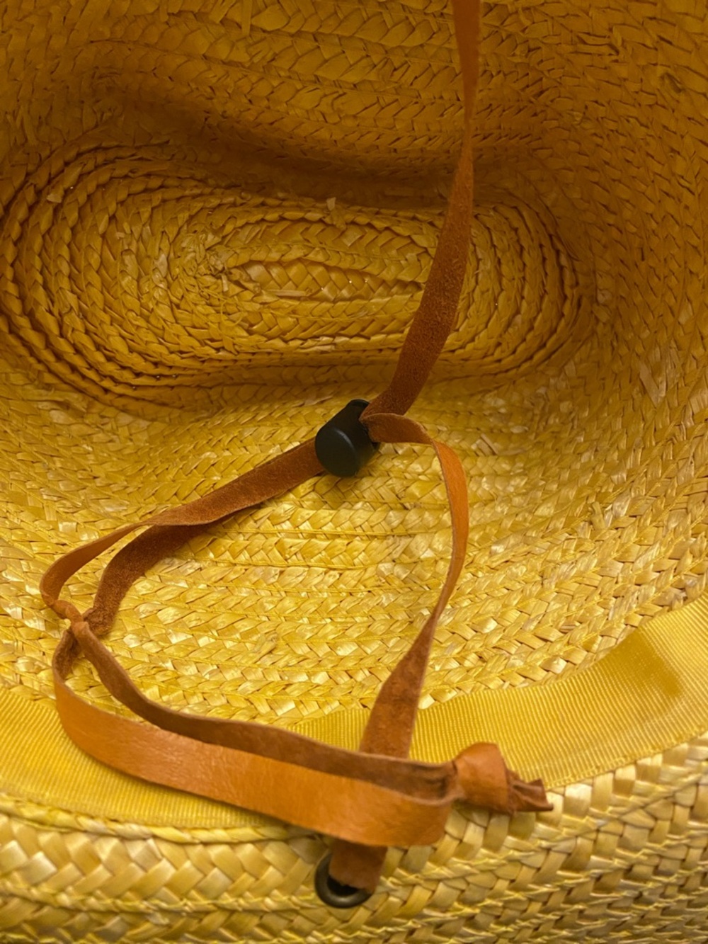 Cato Arlin Straw Yellow Cowgirl Hat With Adjustable Chin Strap. - Picture 6 of 6